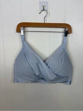 Deesse Blue Wireless Lounge Bra Lightly Lined Wire Free Size 42D Lingerie